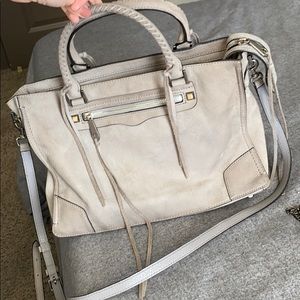 Gray suede Rebecca Minkoff bag